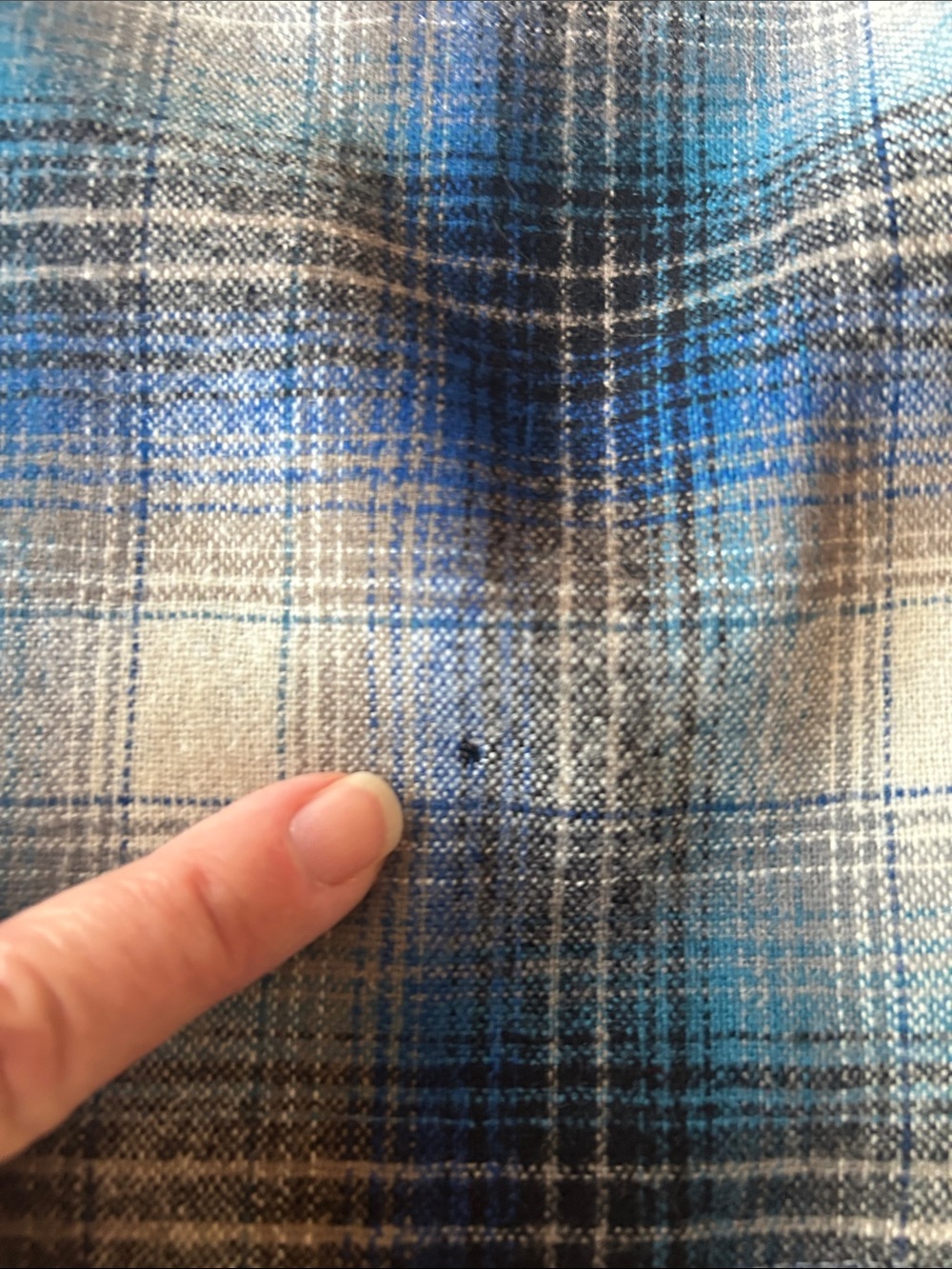 Pendleton Blue and Gray Plaid Button-Down Shirt- L - Picture 6 of 7